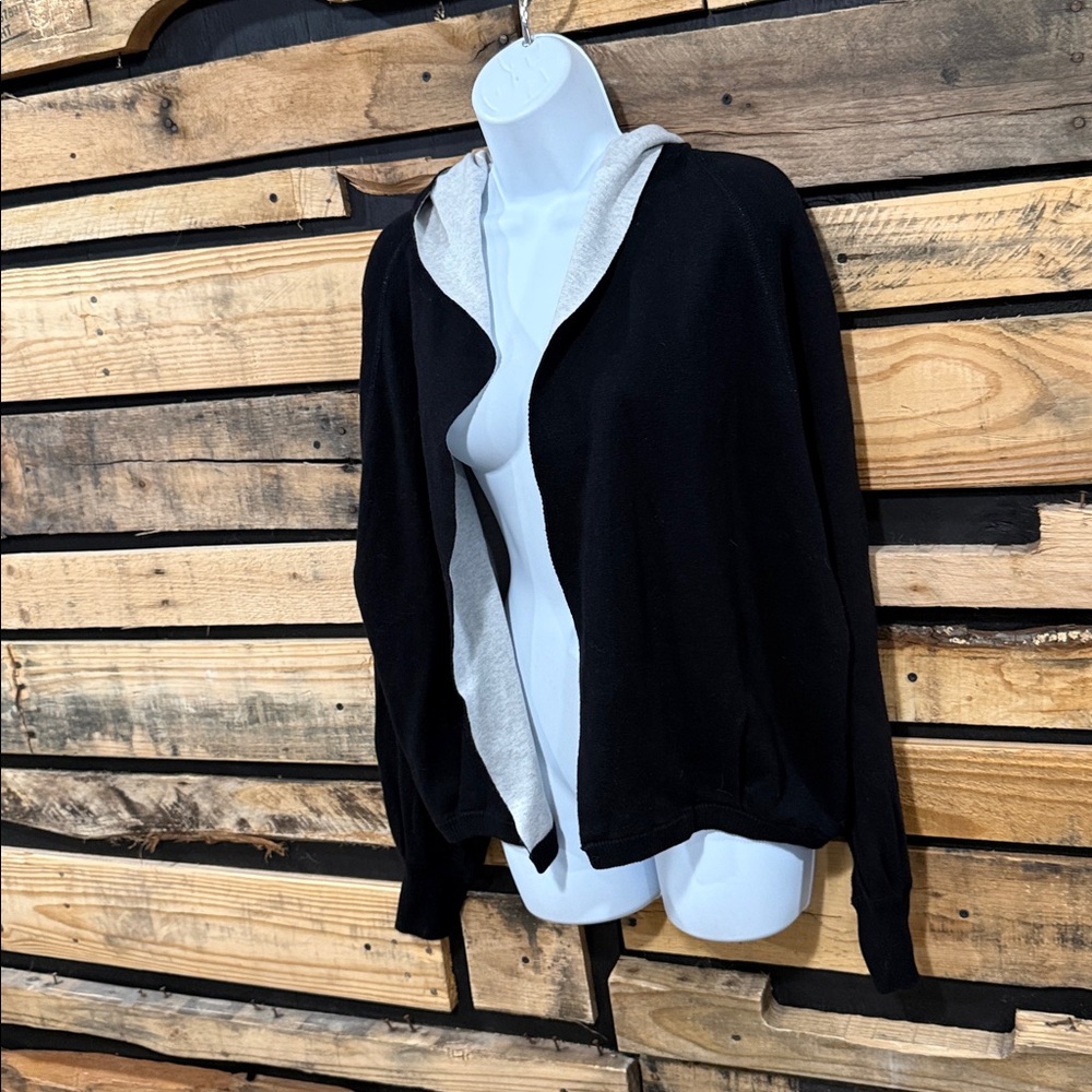 Michael Stars Black Open‎ Front Silk Blend Cardigan Women’s Size Large - Picture 2 of 7